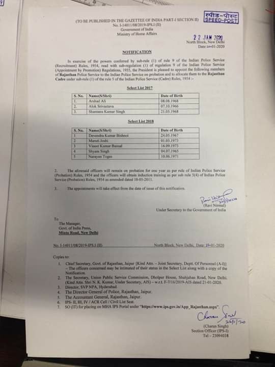 अरशद अली खान राजस्थान के 8वें मुस्लिम भारतीय पुलिस सेवा आईपीएस के अधिकारी बने | New India Times