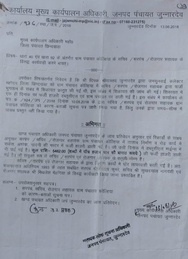 ग्राम पंचायत कहोलिया के सचिव, सरपंच, रोजगार सहायक पर मोटी कमाई कर प्रशासन को चूना लगाने का आरोप, प्रशासन से कार्यवाही की मांग 2 ग्राम पंचायत कहोलिया के सचिव, सरपंच, रोजगार सहायक पर मोटी कमाई कर प्रशासन को चूना लगाने का आरोप, प्रशासन से कार्यवाही की मांग | New India Times