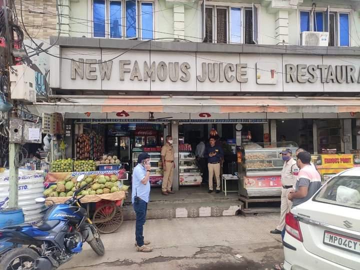 भोपाल के अशोका गार्डन में न्यू फेमस जूस एवं रेस्टोरेंट्स को किया गया सील | New India Times