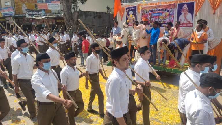 राष्ट्रीय स्वयंसेवक संघ द्वारा निकाला गया पथ संचलन | New India Times