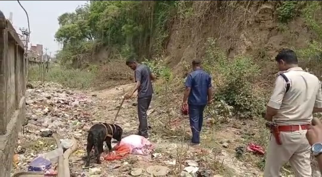 भागलपुर के नाथनगर थाना क्षेत्र में बम मिलने के बाद मौके पर पहुंचे डीआईजी व डॉग स्क्वायड टीम | New India Times