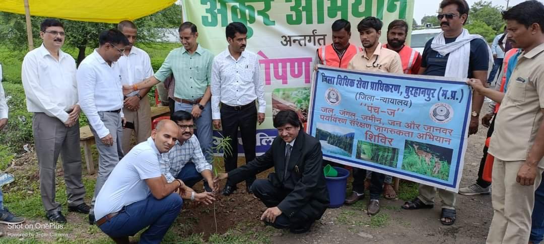 अंकुर अभियान एवं पंचज अभियान अंतर्गत पौधारोपण कार्यक्रम का हुआ आयोजन, प्रधान जिला न्यायाधीश, कलेक्टर, एसपी सहित अन्य न्यायाधीशगणों ने रोपित किये पौधे | New India Times