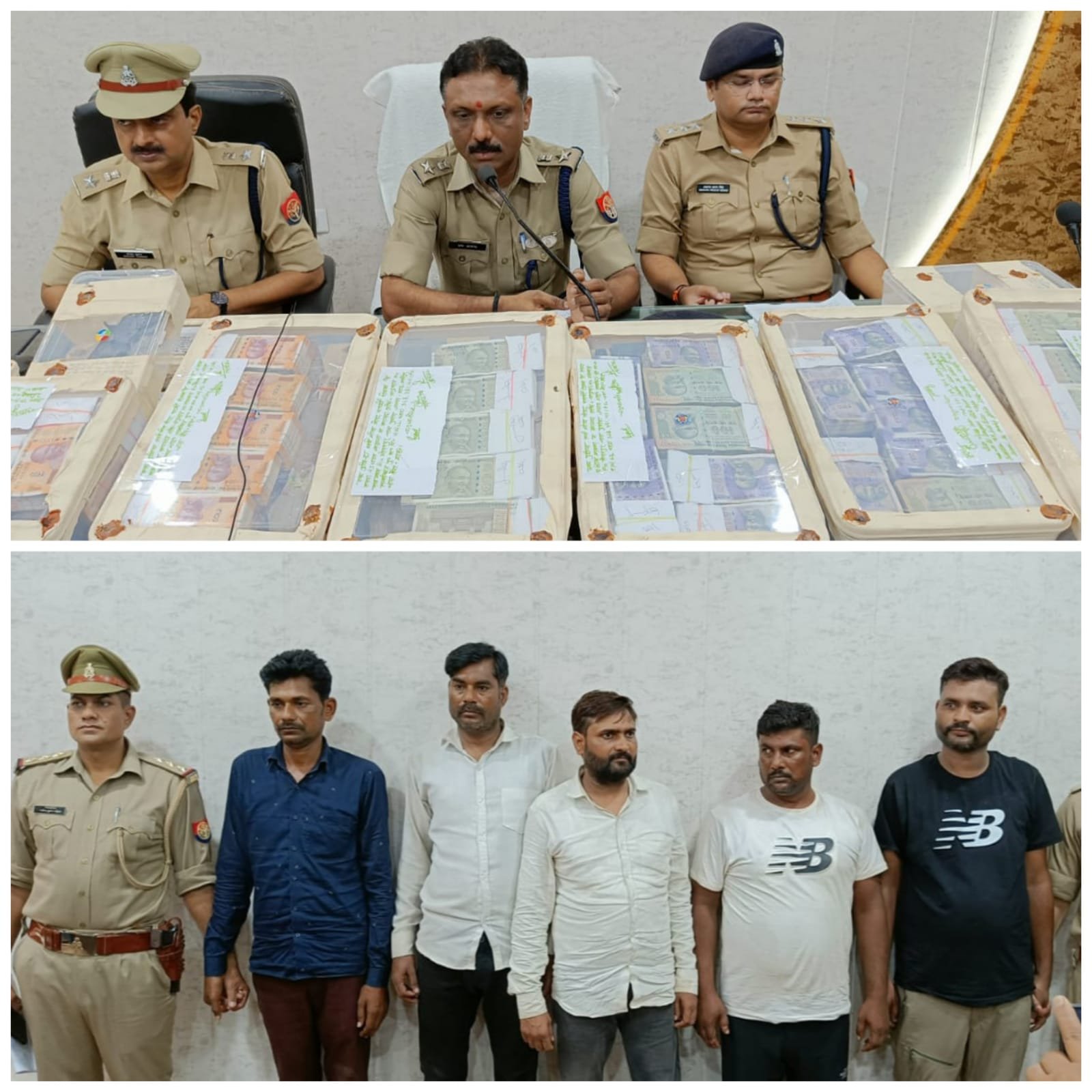 एक करोड़ से अधिक की हुई चोरी का पुलिस ने किया खुलासा, मुठभेड़ में पांच आरोपी गिरफ्तार, 1 करोड़ 7 लाख 15 हज़ार रुपए, 4 तमंचे कारतूस बरामद | New India Times