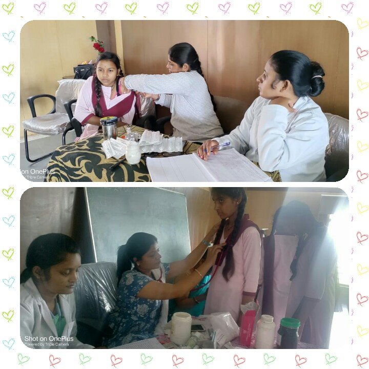 स्वास्थ्य टीम द्वारा किशोरी बालिकाओं को स्वास्थ्य परीक्षण एवं किशोरी बालिकाओं को लगाये गये टिटनेस के टीके | New India Times