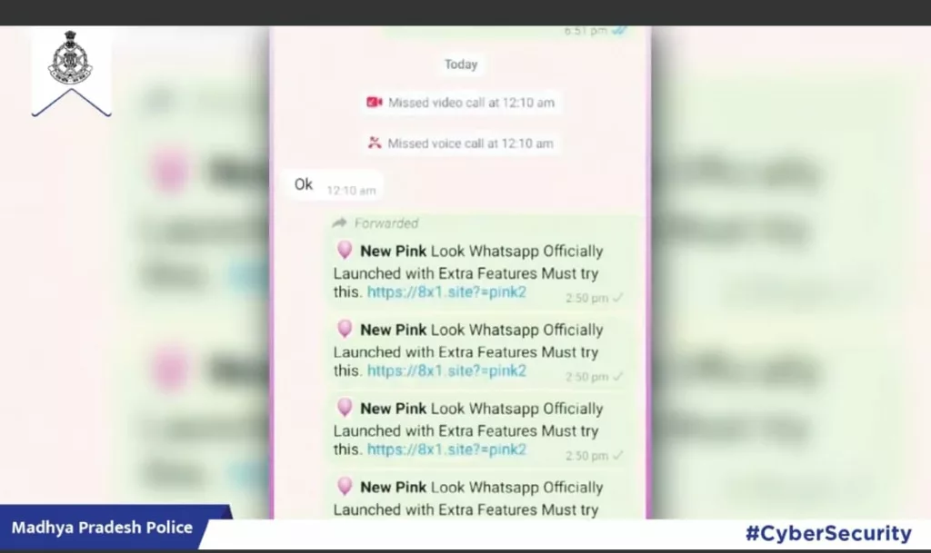 पिंक व्हॉट्सएप को लेकर मध्य प्रदेश पुलिस ने जारी की एडवायजरी 2 पिंक व्हॉट्सएप को लेकर मध्य प्रदेश पुलिस ने जारी की एडवायजरी | New India Times