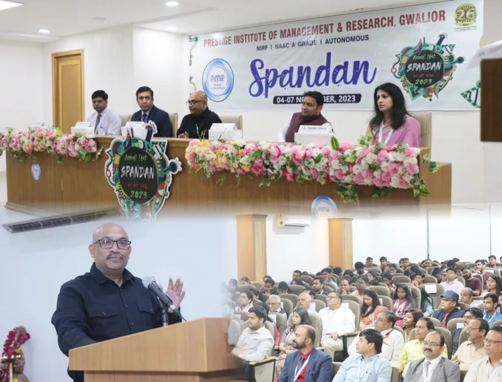 प्रेस्टीज प्रबंधन एवं शोध संस्थान, ग्वालियर के प्रांगण में वार्षिक महोत्सव ‘‘स्पंदन-2023’’ का हुआ भव्य शुभारंभ | New India Times