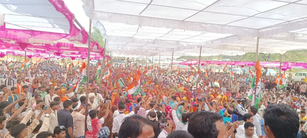 कुंदनपुर में विशाल जनसभा में दिग्विजय सिंह का कांग्रेस प्रत्याशी डा विक्रांत भूरिया के पक्ष में सम्बोधन | New India Times