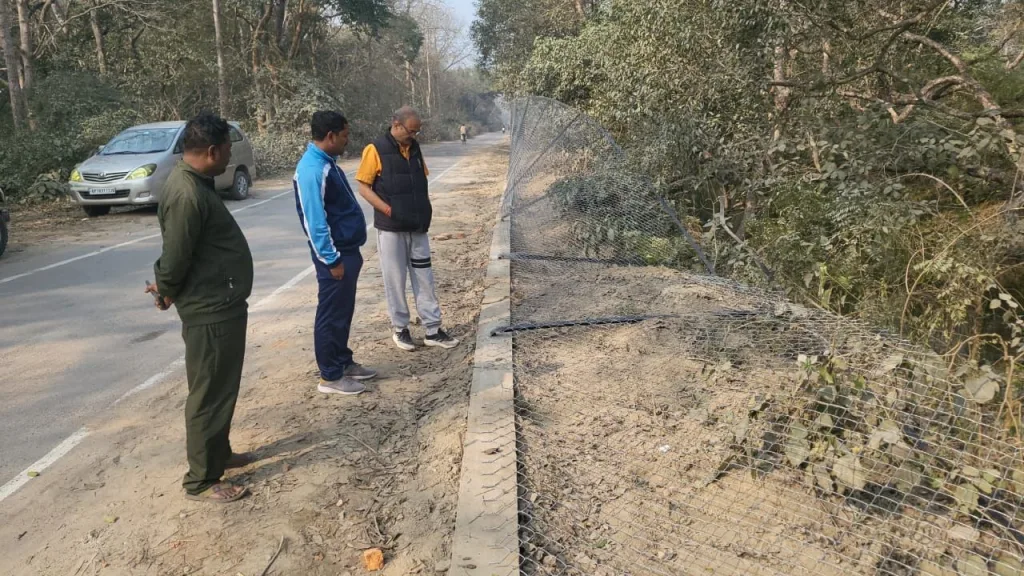 हाथियों द्वारा क्षतिग्रस्त चेन लिंक फेंसिंग का ठेकेदार ने किया निरीक्षण, कहा हाथियों जैसे बलशाली जानवर के लिए फेंसिंग कुछ भी नहीं | New India Times