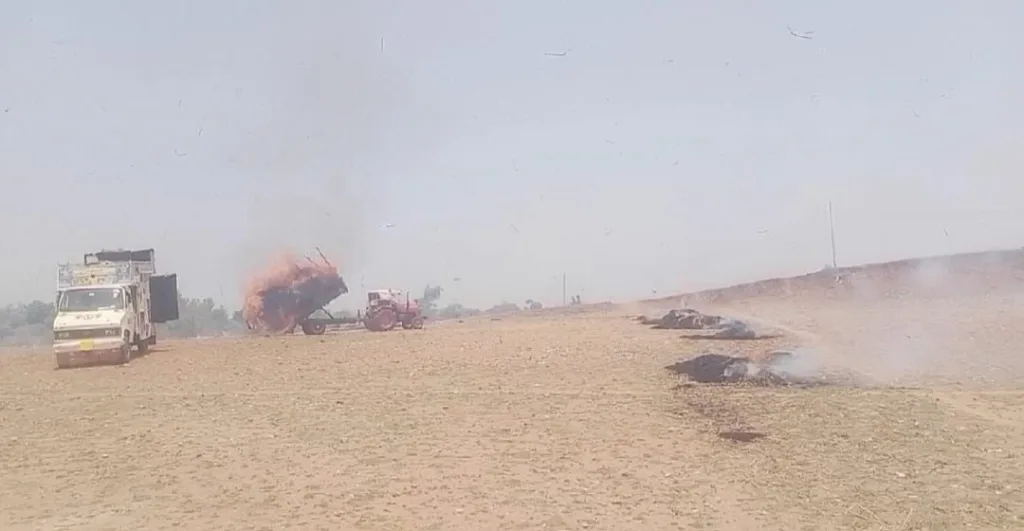 घास से भरी ट्रैक्टर ट्राली में लगी अचानक आग, ड्राइवर की सूझबूझ से बड़ा हादसा होने से बचा 2 घास से भरी ट्रैक्टर ट्राली में लगी अचानक आग, ड्राइवर की सूझबूझ से बड़ा हादसा होने से बचा | New India Times