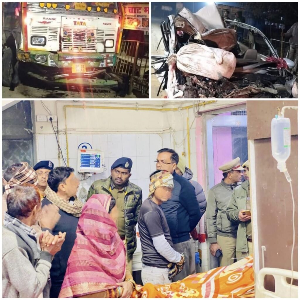 ट्रक और कार की टक्कर में 5 लोगों की मौत, 5 लोग घायल | New India Times