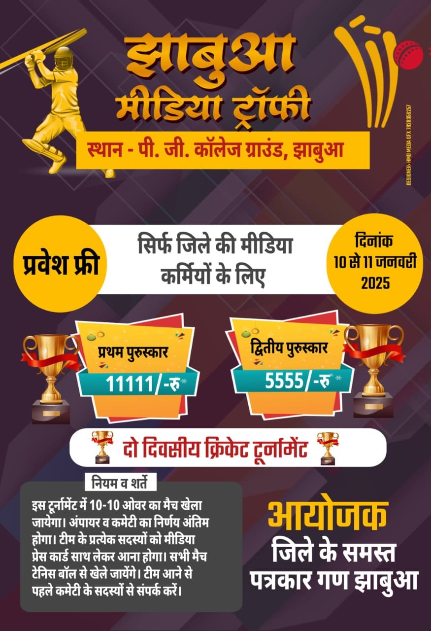 प्रथम टेनिस बॉल क्रिकेट मिडिया ट्रॉफी 10 जनवरी से, जिले की आठ टीमें लेंगी हिस्सा | New India Times