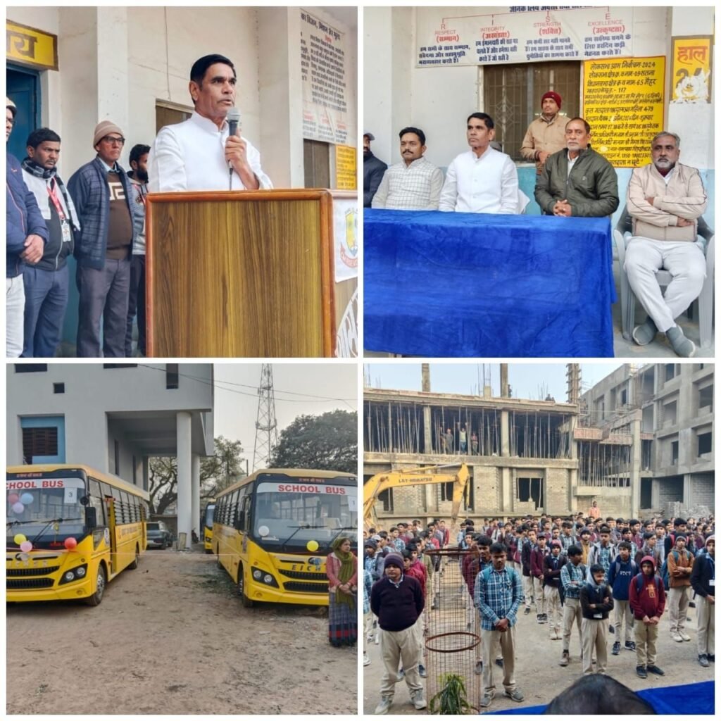 हरी झंडी दिखाकर विधायक श्रीकांत चतुर्वेदी ने सी एम राइज की बसों को किया रवाना | New India Times