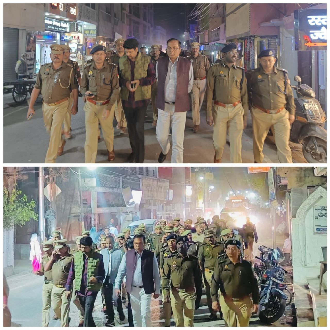 डीएम धर्मेंद्र प्रताप सिंह ने एसपी राजेश एसo के साथ पैदल मार्च कर व्यवस्थाओं लिया जायज़ा  | New India Times