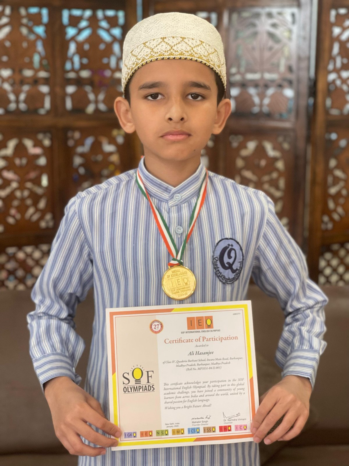 साइंस ओलंपियाड फाउंडेशन द्वारा आयोजित परीक्षा में बुरहानपुर का अली सोडा वाला लगातार चार वर्षों से प्राप्त कर रहा है गोल्ड मेडल | New India Times