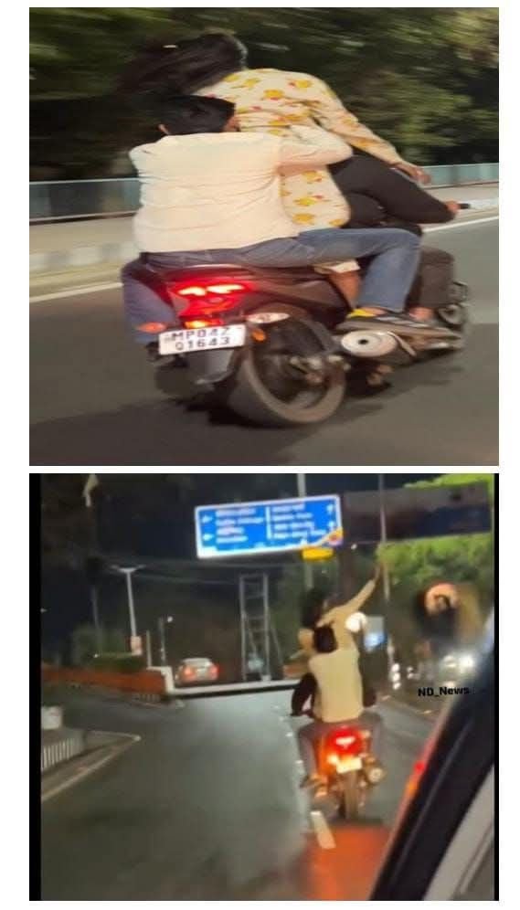भोपाल के वीआईपी रोड पर महिला मित्र के साथ चलती बाइक पर खतरनाक स्टंट करने वालों को भोपाल पुलिस ने किया गिरफ्तार 2 भोपाल के वीआईपी रोड पर महिला मित्र के साथ चलती बाइक पर खतरनाक स्टंट करने वालों को भोपाल पुलिस ने किया गिरफ्तार | New India Times