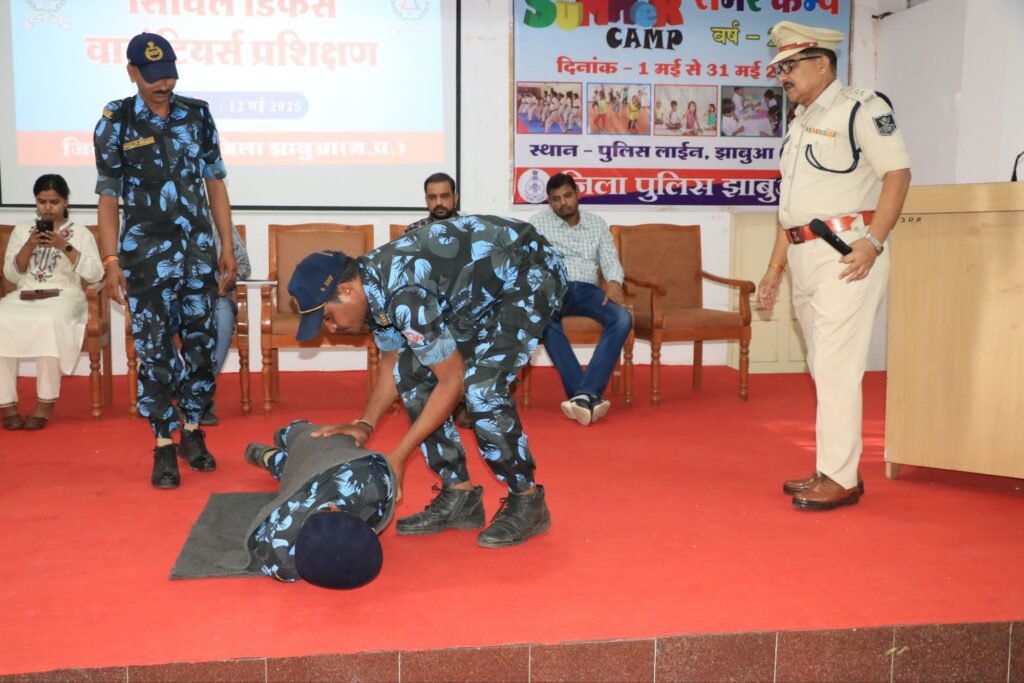 झाबुआ तहसील अंतर्गत नवीन 147 सिविल डिफेंस वॉलिंटियर्स का प्रशिक्षण संपन्न | New India Times