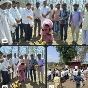 नेपानगर विधायिका सुश्री मंजू राजेंद्र दादु के हस्ते ग्राम मझगांव के सिद्ध धोतर पेठ हनुमान मंदिर में 25 लाख के सांस्कृतिक भवन का भूमि पूजन | New India Times