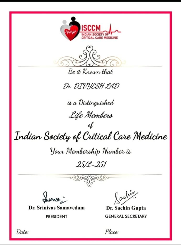 डॉक्टर दिव्येश लाड़ को मिली इंडियन सोसाइटी ऑफ़ क्रिटिकल मेडिसिन की लाइफ मेंबरशिप 2 डॉक्टर दिव्येश लाड़ को मिली इंडियन सोसाइटी ऑफ़ क्रिटिकल मेडिसिन की लाइफ मेंबरशिप | New India Times