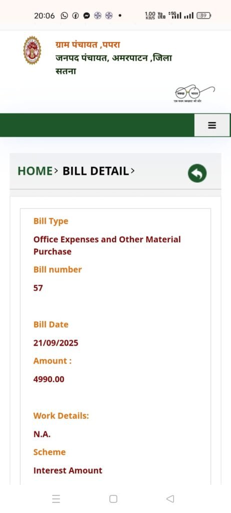 पपरा पंचायत में भारी भ्रष्टाचार का आरोप: अपठनीय बिलों से छिपाया जा रहा पूरा मामला 5 पपरा पंचायत में भारी भ्रष्टाचार का आरोप: अपठनीय बिलों से छिपाया जा रहा पूरा मामला | New India Times