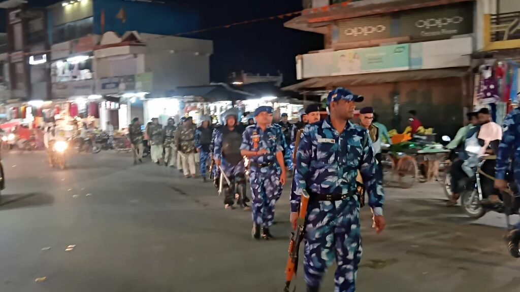 रायसेन में शांति व्यवस्था के मद्देनज़र पैदल फ्लैग मार्च | New India Times