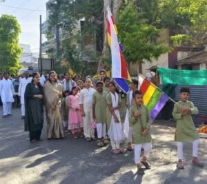 मेघनगर में धूमधाम से मनाया गया महावीर जन्म कल्याणक: भव्य शोभायात्रा और सामूहिक तप आयोजन