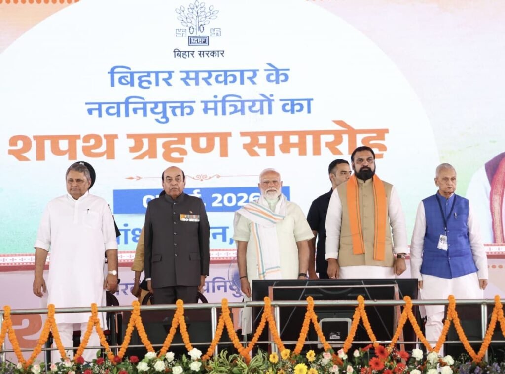 पटना में भव्य शपथ ग्रहण समारोह, प्रधानमंत्री मोदी व मुख्यमंत्री सम्राट चौधरी रहे शामिल | New India Times