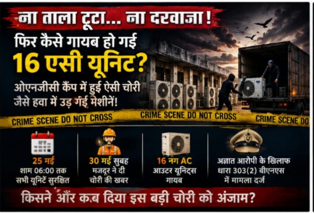 पन्ना में बंद ONGC कैंप पर ‘मेगा चोरी’, 16 AC आउटर यूनिट्स रातों-रात गायब 2 पन्ना में बंद ONGC कैंप पर ‘मेगा चोरी’, 16 AC आउटर यूनिट्स रातों-रात गायब | New India Times