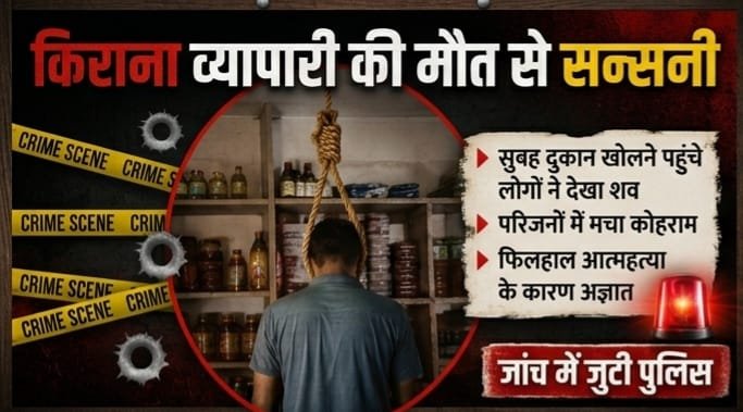 अमानगंज में किराना व्यापारी ने दुकान में लगाई फांसी, इलाके में फैली सनसनी 1 अमानगंज में किराना व्यापारी ने दुकान में लगाई फांसी, इलाके में फैली सनसनी | New India Times