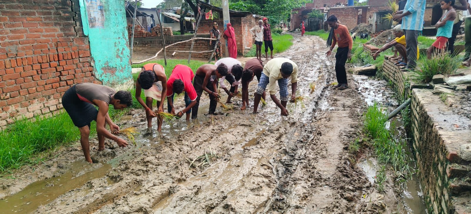 सड़क की बदहाली पर फूटा ग्रामीणों का गुस्सा, मुख्य मार्ग पर रोपी धान की फसल; विधायक के हस्तक्षेप के बाद 2 दिन में निर्माण शुरू कराने का आश्वासन 1 सड़क की बदहाली पर फूटा ग्रामीणों का गुस्सा, मुख्य मार्ग पर रोपी धान की फसल; विधायक के हस्तक्षेप के बाद 2 दिन में निर्माण शुरू कराने का आश्वासन | New India Times