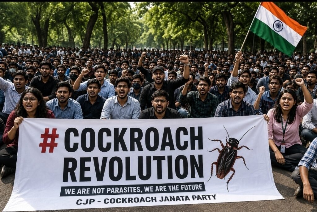 'कॉकरोच क्रांति': भारतीय लोकतंत्र, परीक्षा प्रणाली और युवाओं के आक्रोश की नई आवाज़ 2 'कॉकरोच क्रांति': भारतीय लोकतंत्र, परीक्षा प्रणाली और युवाओं के आक्रोश की नई आवाज़ | New India Times
