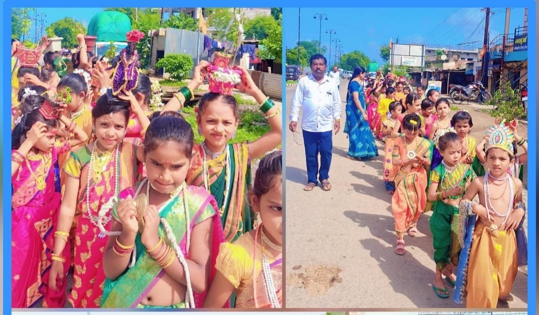 बाल वारकरियों की भव्य दिंडी ने जीता लाडखेड़वासियों का दिल | New India Times