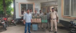 मेहगांव पुलिस की बड़ी कार्रवाई, 81.6 लीटर अवैध शराब जब्त; आरोपी मौके से फरार