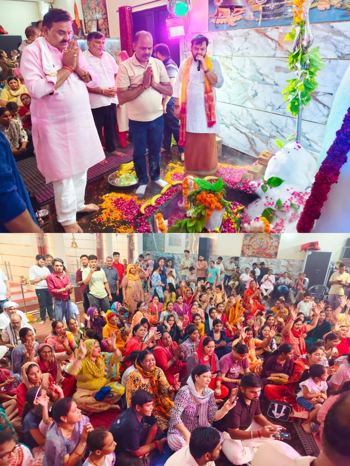 अग्रवाल मंडी टटीरी में 5 फुट के विशाल बर्फीले शिवलिंग की हुई भस्म आरती | New India Times