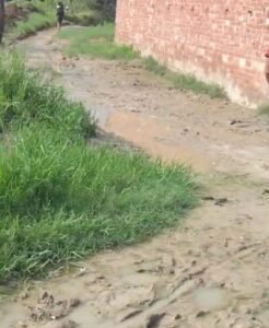 कच्चे रास्तों पर जलभराव से ग्रामीण परेशान, पक्की सड़क और नाली निर्माण की मांग