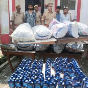 अदलहाट में 216 लीटर अवैध अंग्रेजी शराब बरामद, तीन तस्कर गिरफ्तार; दो लग्ज़री वाहन जब्त