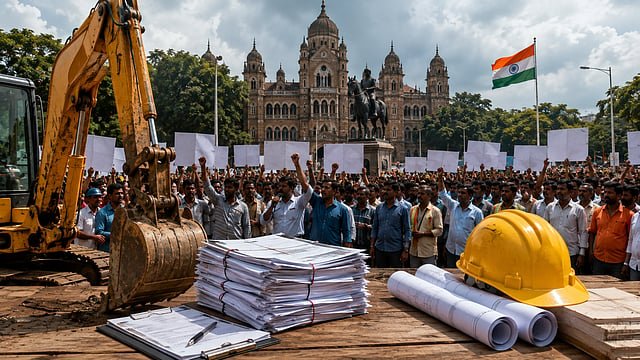 महाराष्ट्र में एक लाख करोड़ रुपये के बकाये के लिए पांच साल से आंदोलन कर रहे हैं ठेकेदार, 13 छोटे ठेकेदारों की आत्महत्या का दावा 1 महाराष्ट्र में एक लाख करोड़ रुपये के बकाये के लिए पांच साल से आंदोलन कर रहे हैं ठेकेदार, 13 छोटे ठेकेदारों की आत्महत्या का दावा | New India Times
